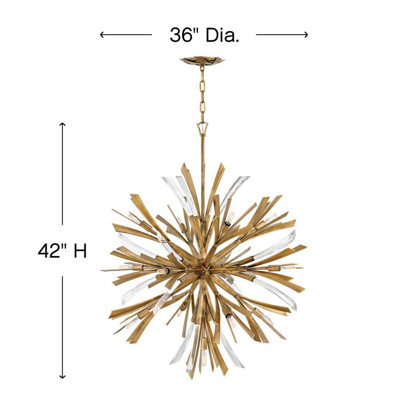 Vida 13 - Light Sputnik Sphere Chandelier, 42"H x 36"W x 36"D