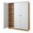 Sapphire Oak Wardrobe with 3 Doors & 3 Drawers, 20.5 x 59.1 x 74.8 inches | 100% Melamine Coated Chipboard, Easy Assembly, Friction Brake Hinges, Stylish Black Accents | Perfect for Modern Bedroom & Storage Solutions