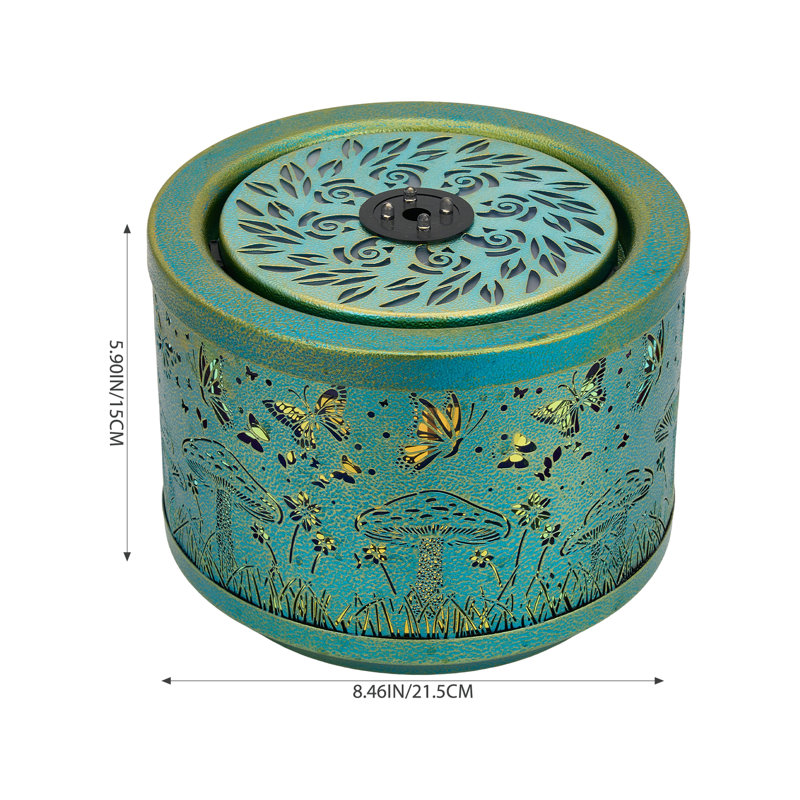 Creative Metal Tabletop Fountain with Light & Enchanted Forest Butterfly Design
