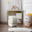 Repose-pieds / tabouret en S en velours - blanc-130176592