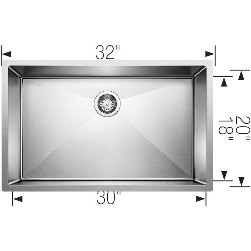 Precision R10 32" Single Bowl Undermount Stainless Steel Kitchen Sink