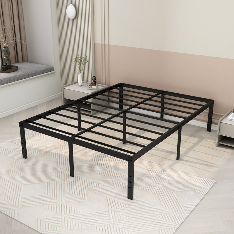 Base de lit plateforme en métal, Grand, Blanc