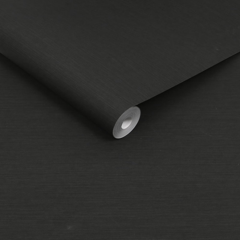 Envy Stitch Please Textured Plain Wallpaper, Black
