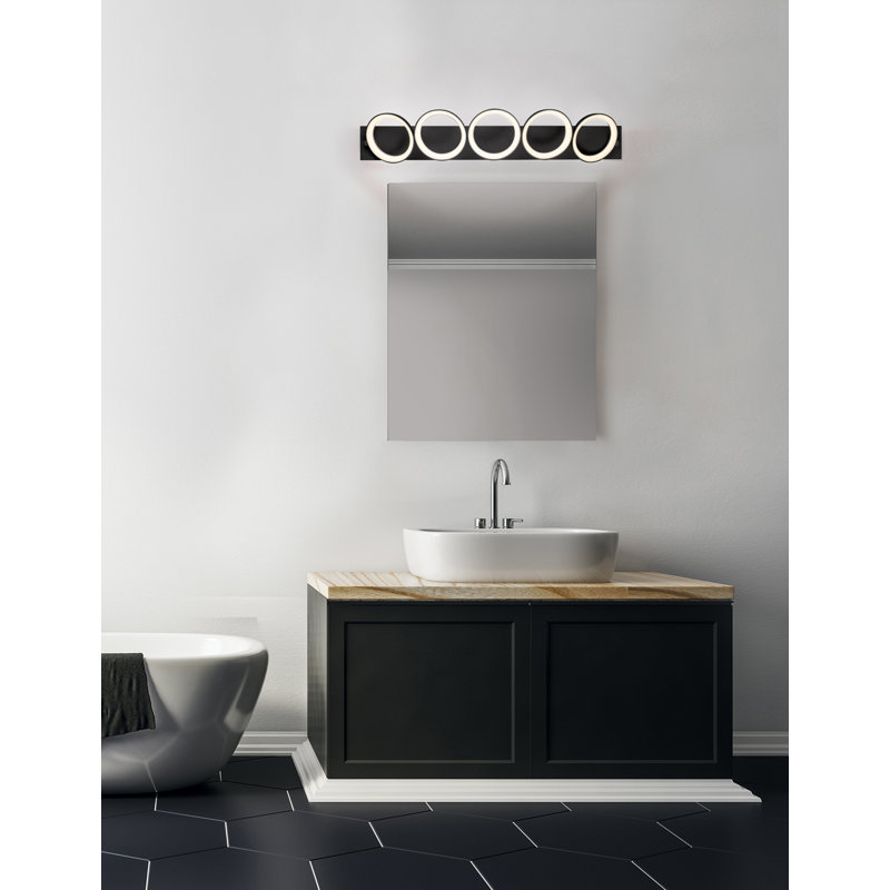 Oros 5 - Light LED Bath Bar, Antique Brass