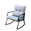 Chaise berçante pour l'extérieur en gris moyen - patio de construction stable avec assemblage facile-1481316749
