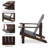 Wooden Adirondack Chair, Outdoor Patio Lawn Chair With Cup Holder, Weather Resistant Lawn Furniture, Classic Lounge For Deck, Garden, Backyard, Fire Pit, Brown, Chair-43195965