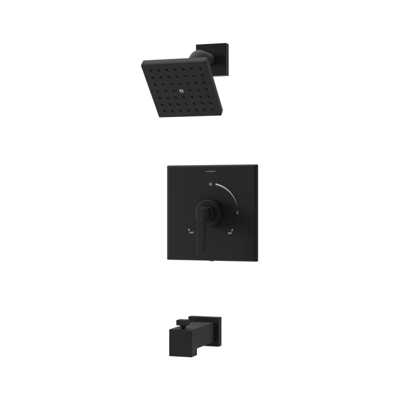 Garniture de baignoire et douche Duro, Noir mat