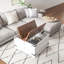 Table basse Farmhouse avec plateau rabattable et rangement caché, table centrale carrée pour le salon-1922581030