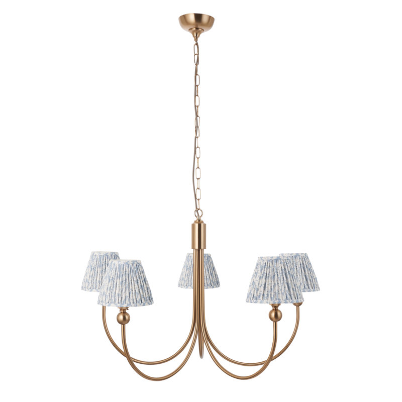 Santiago 5 - Light Shaded Chandelier, Blue