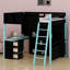 Wood Loft Bed With Desk-187917695