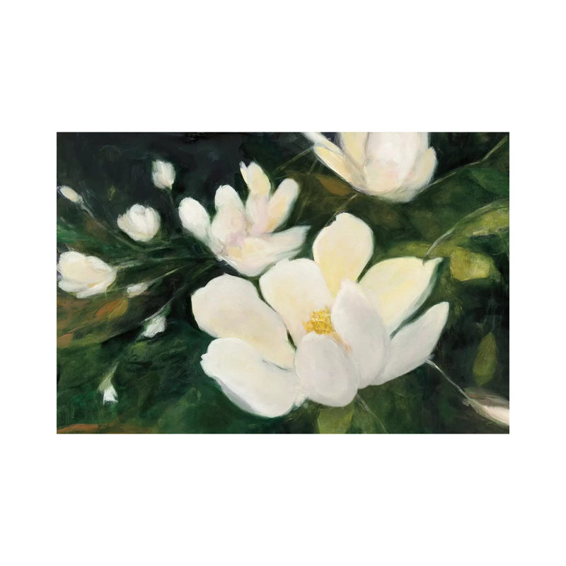 Magnolia Blooms in Zoom 1 Piece Wrapped Canvas Painting, 30.48cm H x 45.72cm W x 1.905cm D