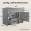 42 in. W x 21.5 in. D x 33.5 in. H Freestanding Bath Vanity Cabinet without Top Bathroom Base in Grey Unassembled-118136067