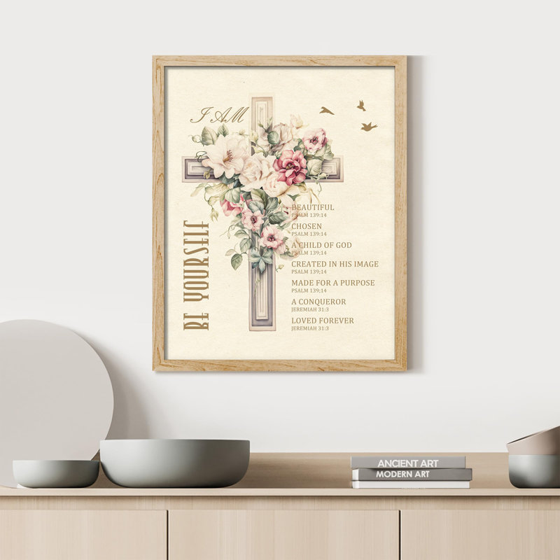 «Be Yourself Girl's Room» sur papier, Encadré naturel, H 16 po x l 12 po