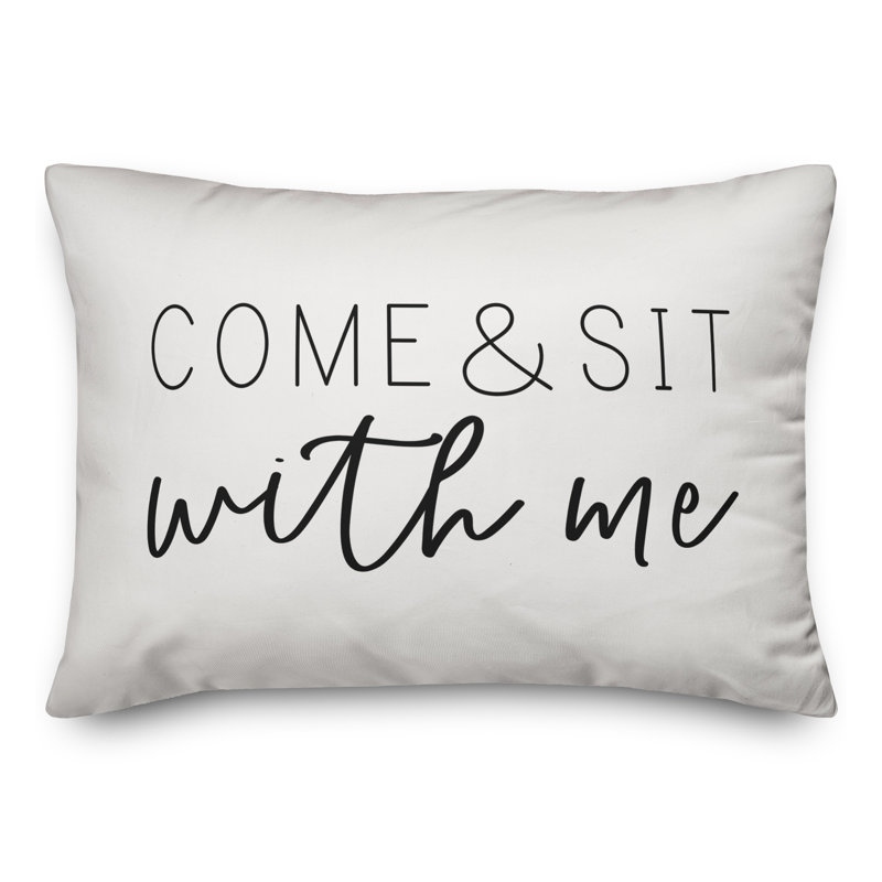 Outdoor Reversible Throw Pillow, Off White/Black