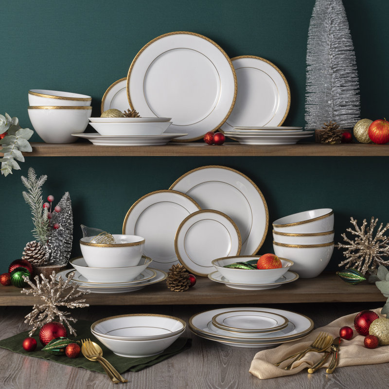Service de table 30 pièces, service pour 6 Noritake Charlotta, Doré
