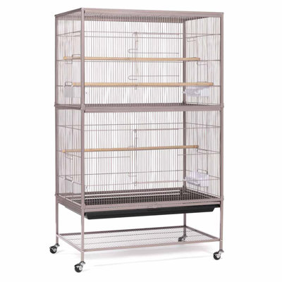 Luellen 53'' Steel Flat Top Flight Cage with Wheels