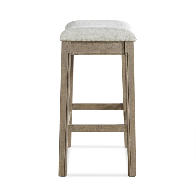  Parker Backless Saddle Counter Stool, Reclaimed Oak, Grey, 3 Pack