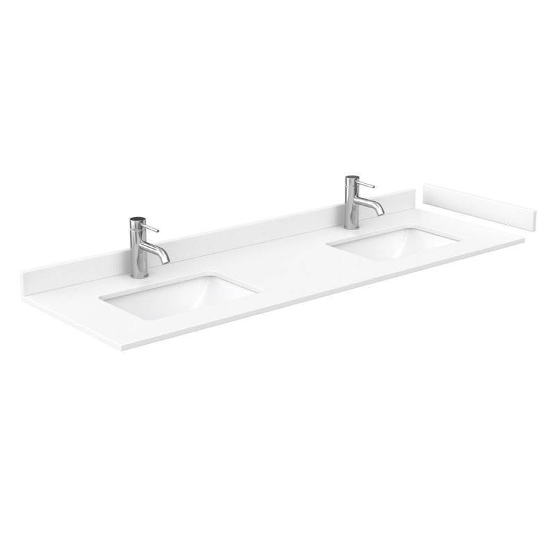 Miranda 66'' Green and White Double Bathroom Vanity with Matte Black Hardware