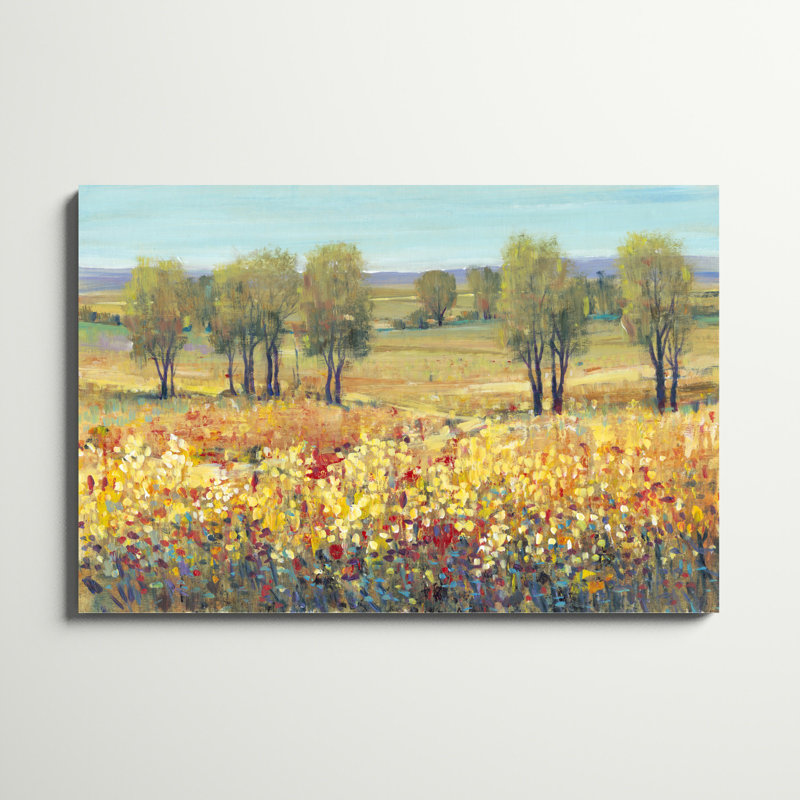 «Golden Fields I», peinture sur toile, H 32 po x l 48 po