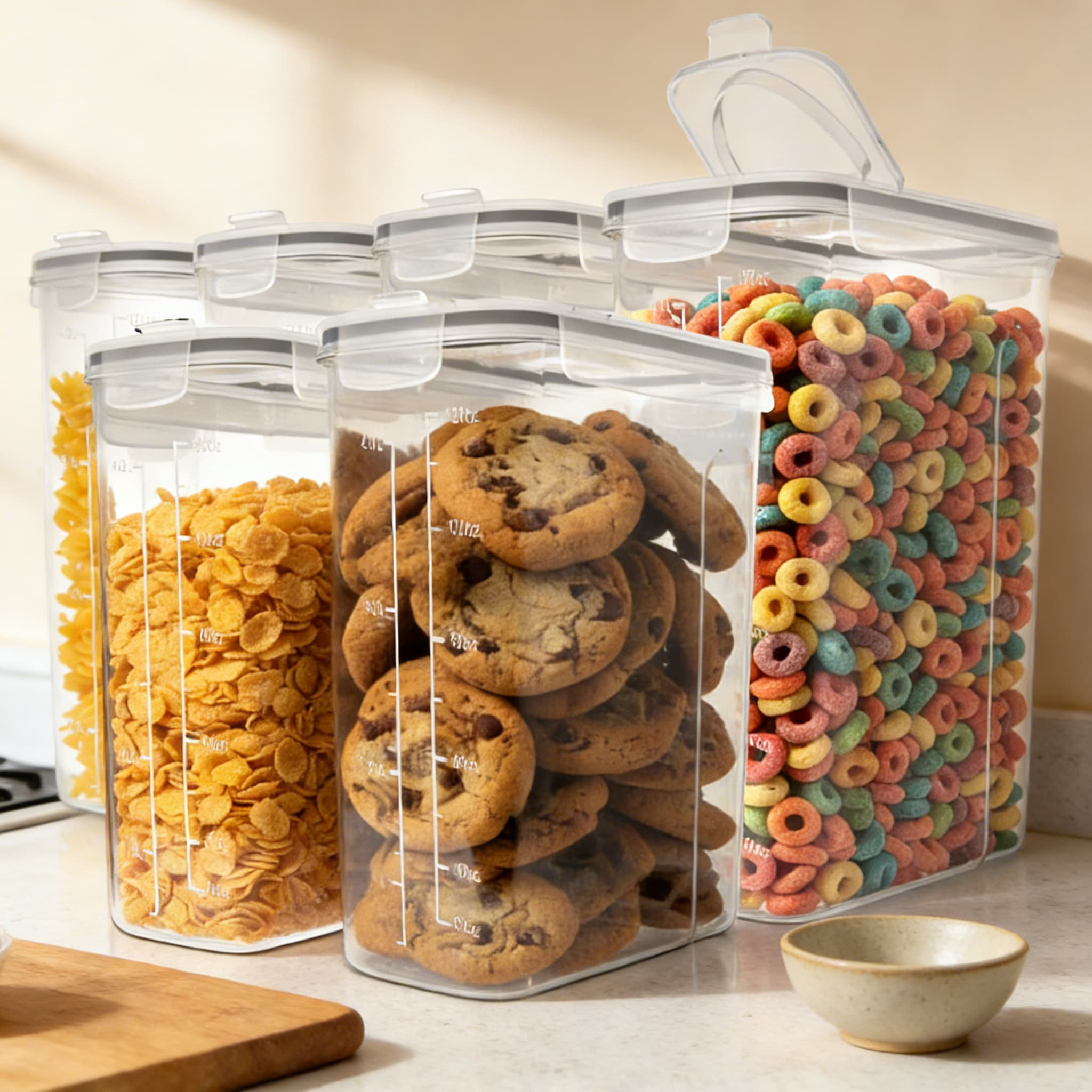 Prep Savour 6 Pack Airtight Food Storage Containers With Lids 4L BPA Prep Savour 6 Pack Airtight Food Storage Containers With Lids 4L BPA