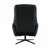  Genuine Leather Luxury Swivel Accent Chair and Ottoman, Sleek Black Reclining Seating
