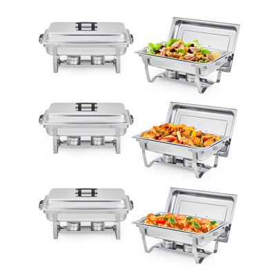 Ensemble de 4 réchauds pour buffet, chauffe-plats pour fêtes