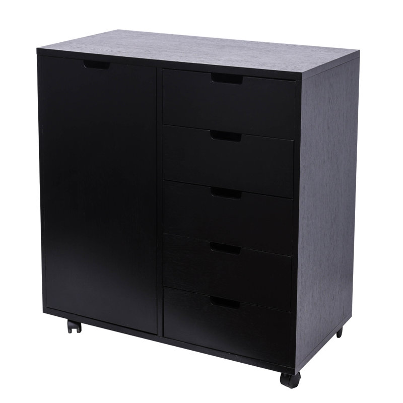 Classeur en bois 5 tiroirs et armoire à 2 compartiments