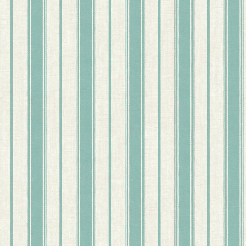 French Country 8.23m L x 68.5Cm W Matte Wallpaper Roll, Teal
