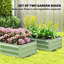 Set of 2 Steel Raised Planter Boxes, 100 x 60cm Outdoor Garden Planters, Light Green