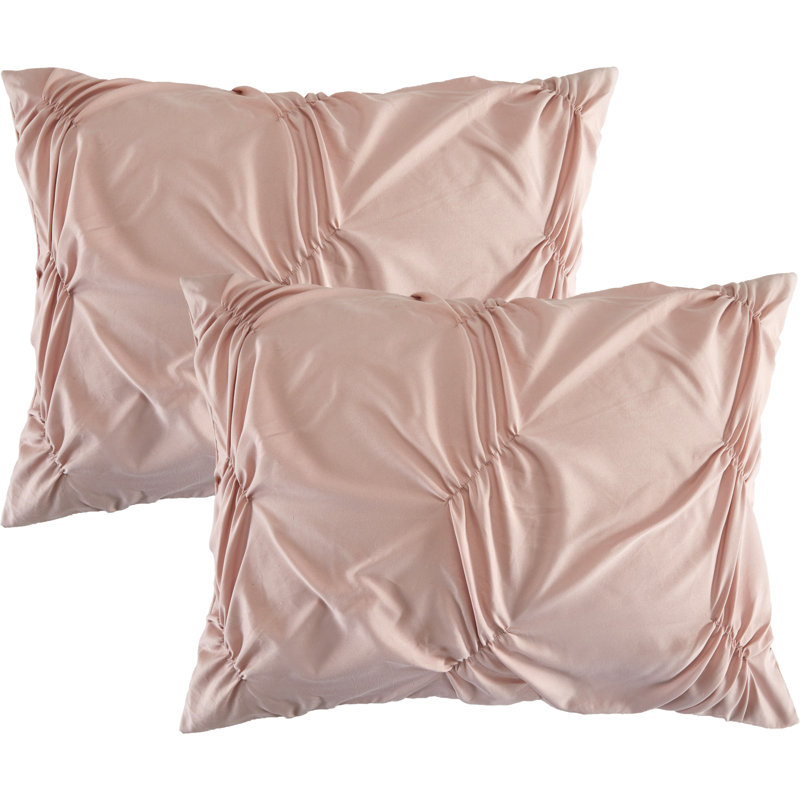 Tatum Microfiber 7 Piece Comforter Set, Blush, King Comforter + 6 Additional Pieces 