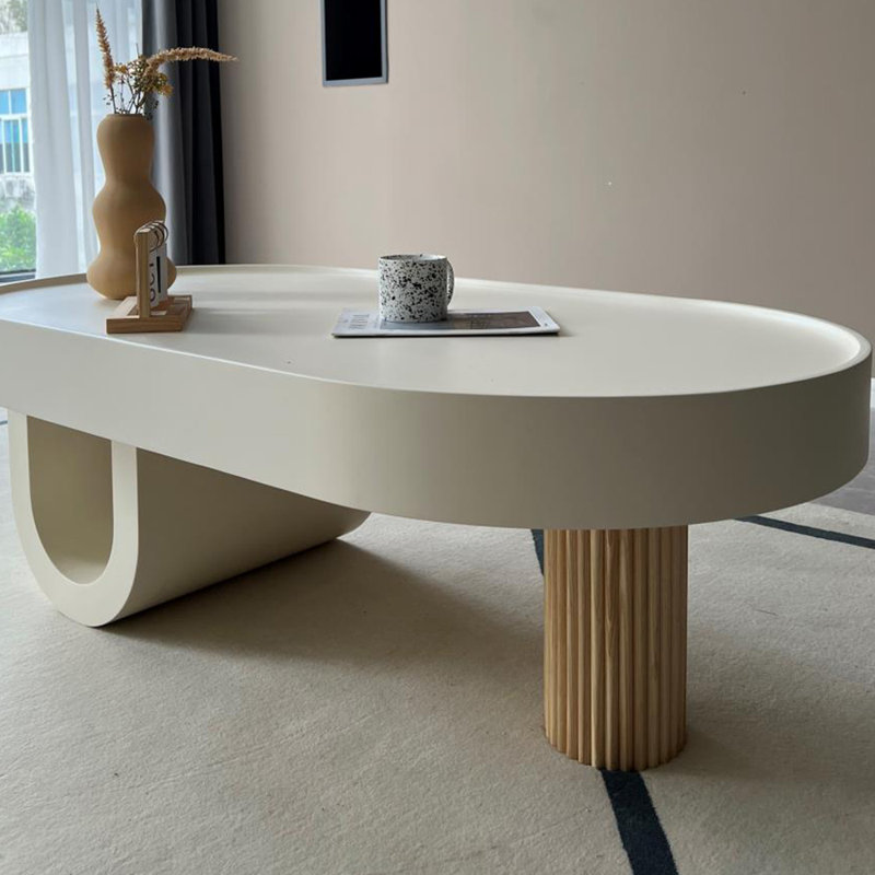 Table basse simple en bois massif de style beurre, H 17,32 po x L 43,3 po x l 23,62 po