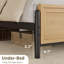 Cadre de lit en rotin avec tête et pied de lit en rotin naturel, cadre de lit plateforme Boho avec lattes en métal, rails latéraux en bois, rangement sous le lit-676515100