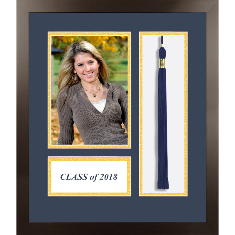 Cadre photo 2018 académique Orear, Cadre espresso bleu marine / or mat