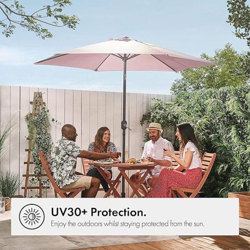 Bylo 270cm Tilt Market Parasol, Grey