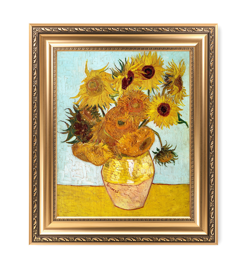 Twelve Sunflowers, Vincent Van Gogh Art Reproduction. Giclee Canvas Prints Wall Art Vault W Artwork 
