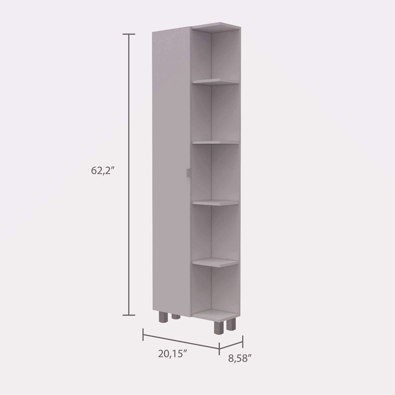 Armoire à linge à 5 tablettes, Blanc