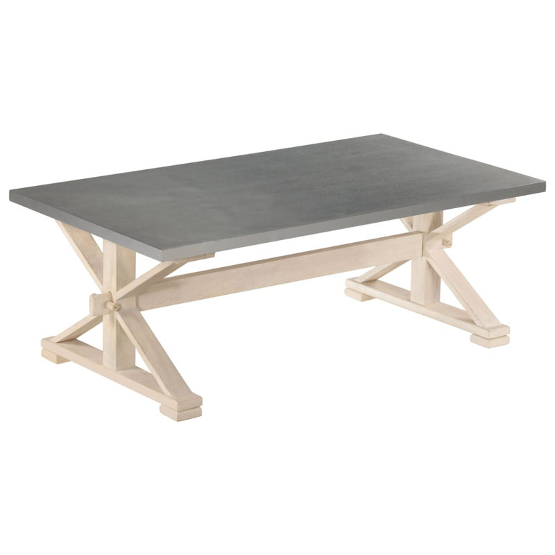 Jerrod Solid Wood Cross Legs Coffee Table