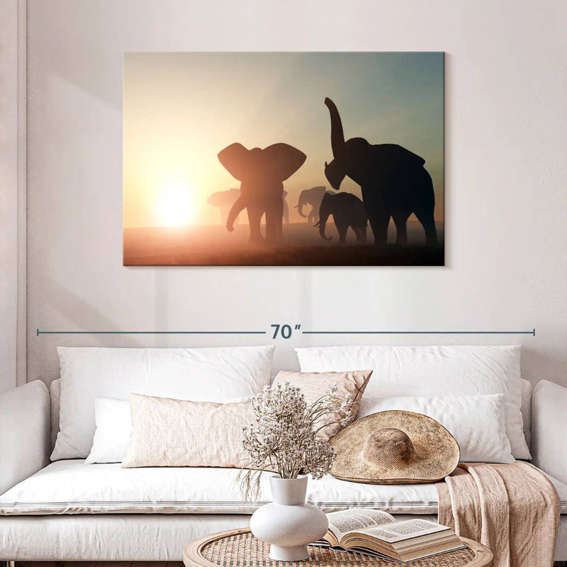 Brampt Wild Elephants, 30" H x 45" W