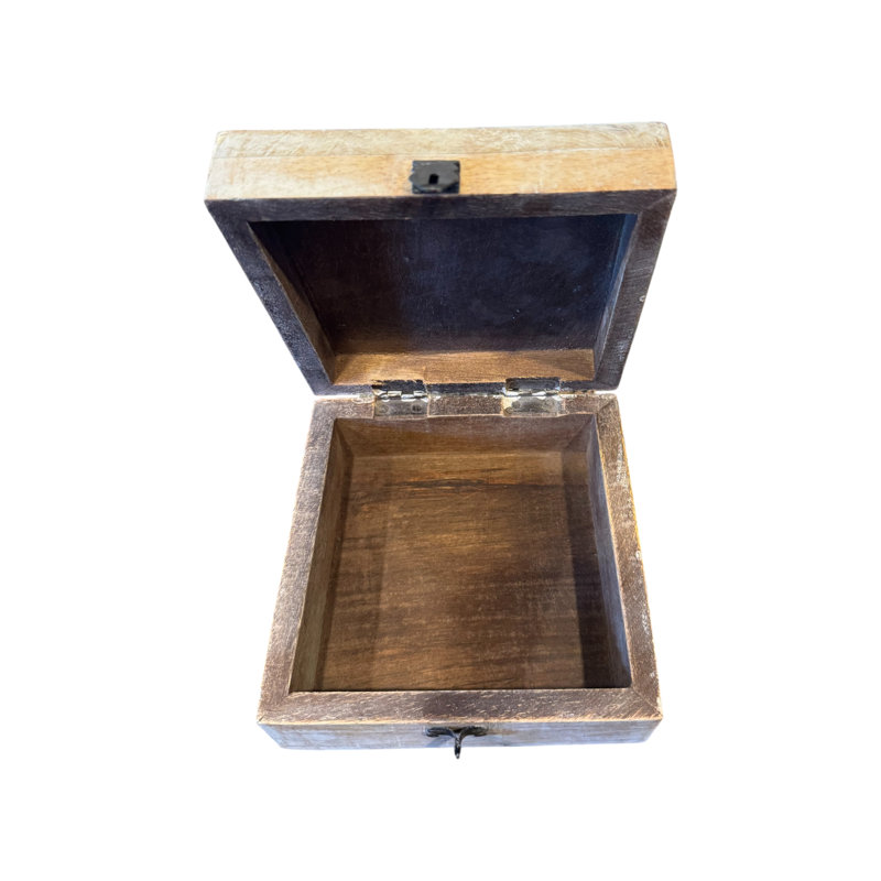 Heart Small Box-White Wash