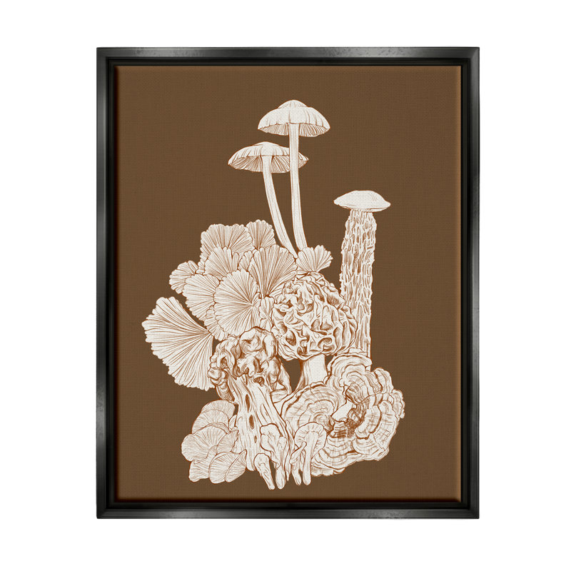 "Mushroom Forest Flora Plants Arrangement" par Ziwei Li - reproduction sur toile flottante, L 25 po x H 31 po