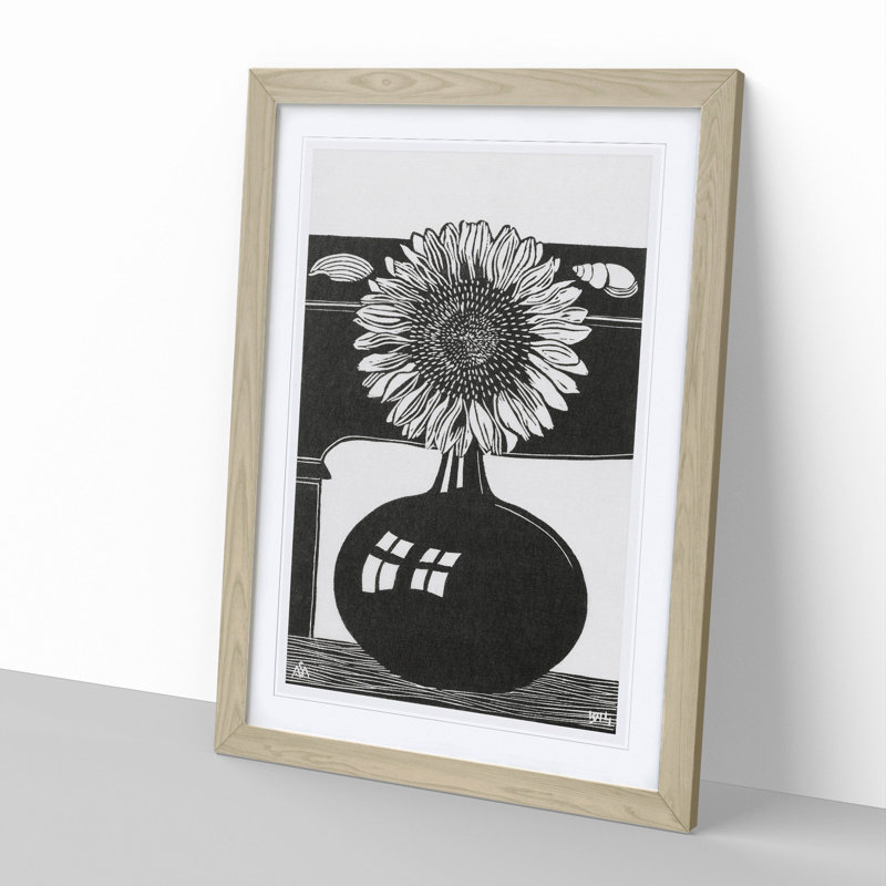Sunflower by Samuel De Mesquita - Picture Frame Painting, 65cm H x 48cm W x 2cm D, Oak Framed