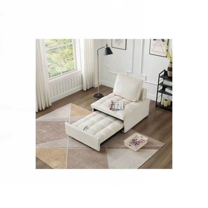 Chaise pliante sans accoudoirs, Velours blanc