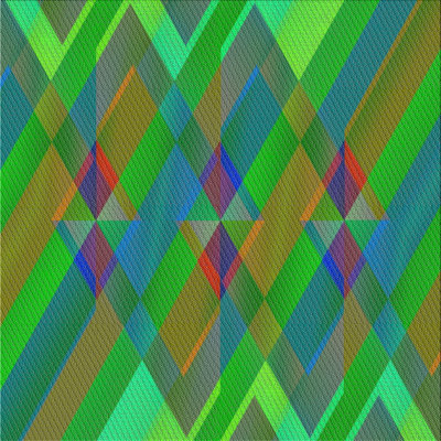 Tapis vert/bleu tissé à la machine