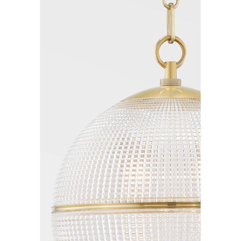 Sphere No. 3 1 Light Pendant By Mark D. Sikes, 16.75" H x 13" W x 18.25" D, Aged Brass