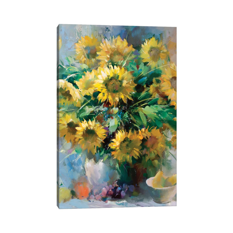 Sunflowers by Willem Haenraets - Wrapped Canvas Print, 20.32 cm H x 30.48 cm W