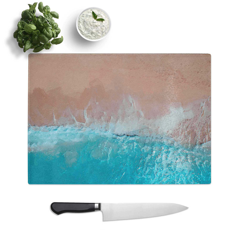 Tempered Glass South Beach Miami Florida Chopping Board, 39 cm W x 28.5 cm L