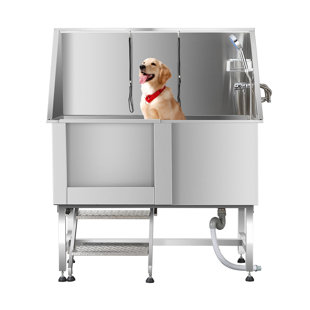 50" Professional Stainless Steel Pet Grooming Tub Dog Bathtub