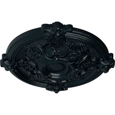 Médaillon de plafond Endurathane Hamilton, DE 17 3/8 po x P 1 3/4 po (convient aux auvents jusqu'à 3 3/4 po), finition de l'abat-jour peint à la main