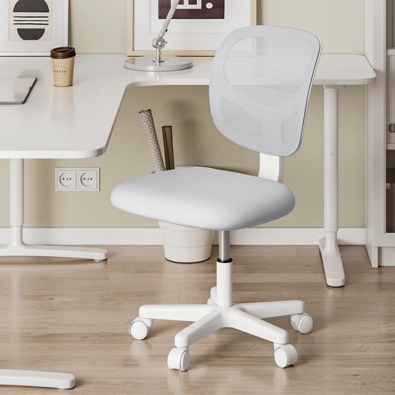 Height Adjustable Office Chair Swivel Computer Chair Ergonomic Mid-back Armless Mesh Desk Chair Padded Seat Cushion For Office