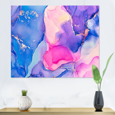 «Blue and Pink Abstract», reproduction d'art sur toile